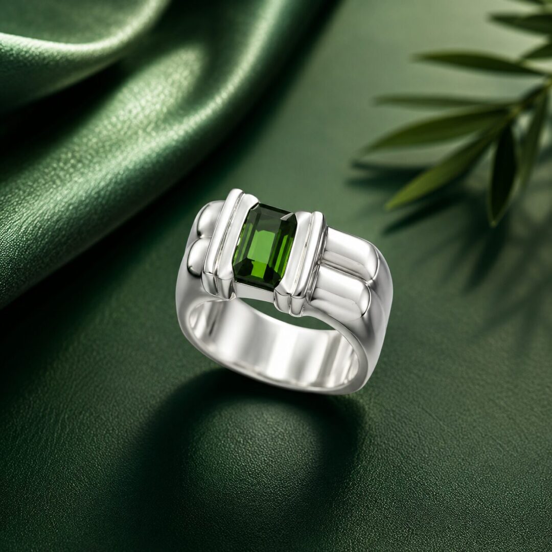 Anillo en Plata Ley 950 con Gema Semipreciosa