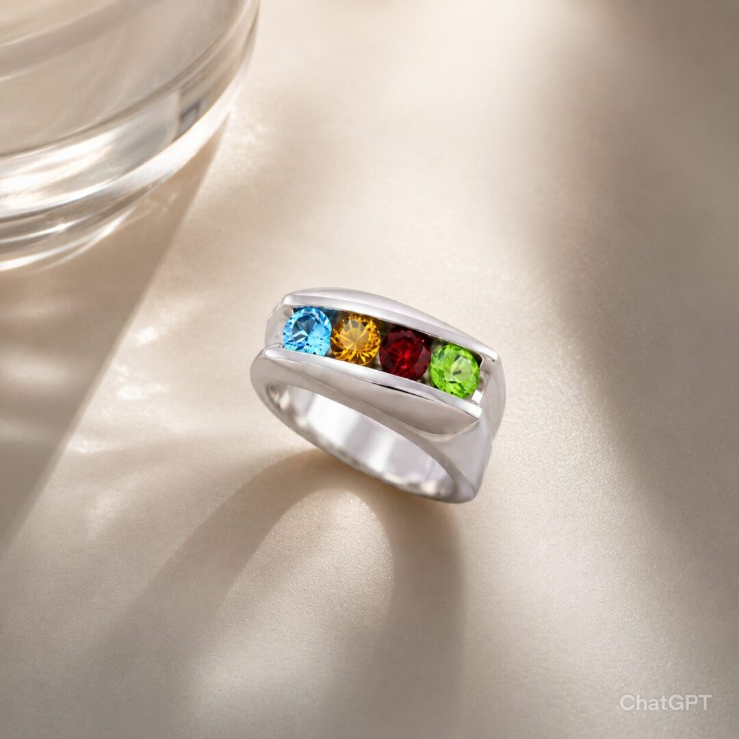 Anillo en Plata Ley 950 con Gema Semipreciosa