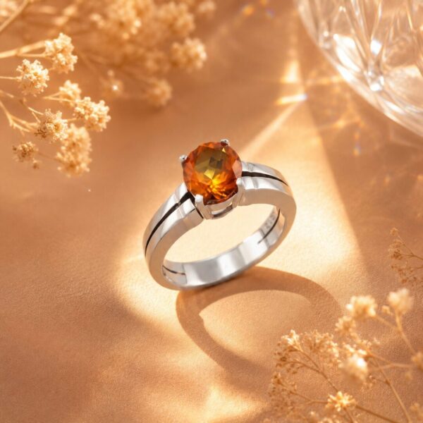 Anillo en Plata Ley 950 con Gema Semipreciosa