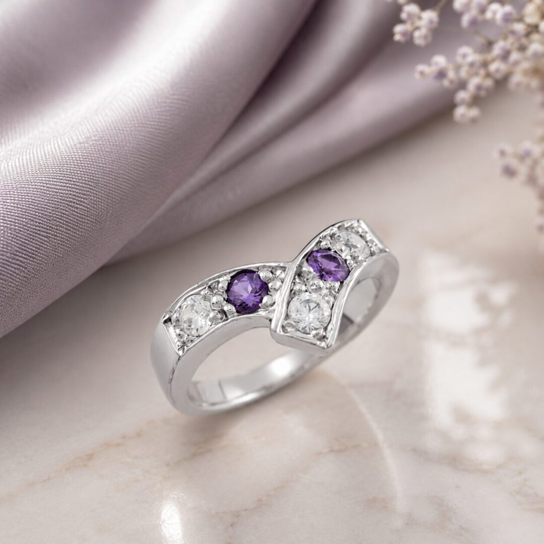 Anillo en Plata Ley 950 con Gema Semipreciosa