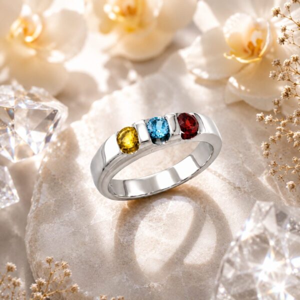 Anillo en Plata Ley 950 con Gema Semipreciosa