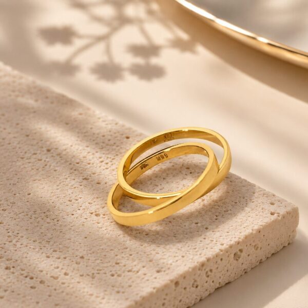 Argolla Entrelazada en Oro Ley 18 kt