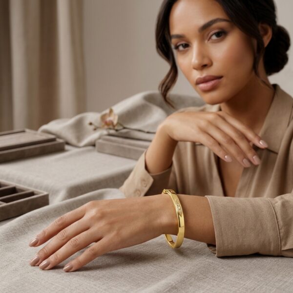 Brazalete en Oro Ley 18 kt con Diamantes