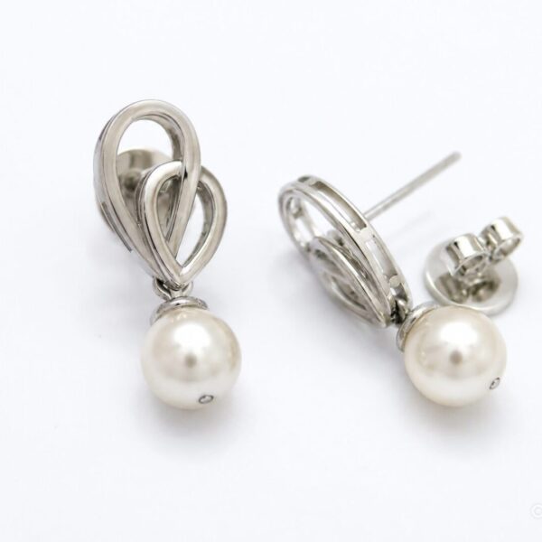 Aretes Elegancia Perla en Plata Ley 950