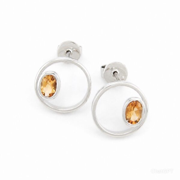 Pendientes en Plata ley  950 con Topacios