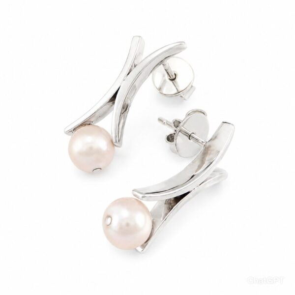 Aretes en Plata Ley 950 con Perlas Naturales de Cultivo