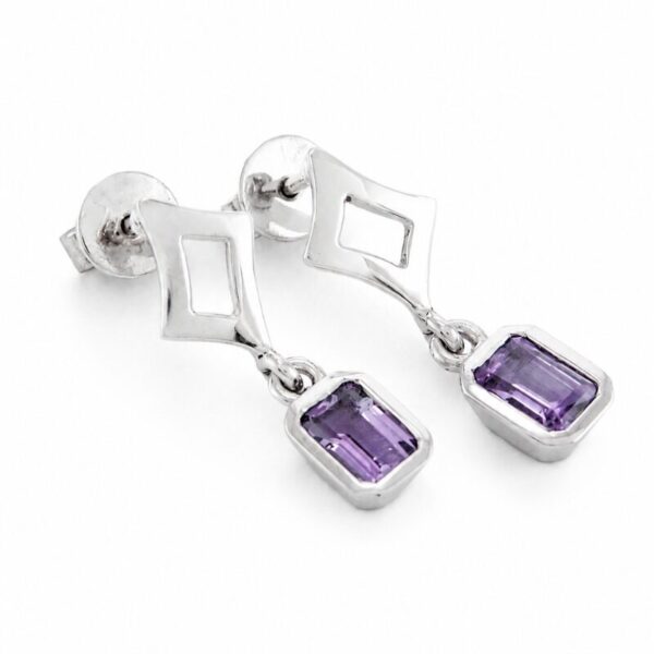 Pendientes en Plata Ley 950 con Amatistas