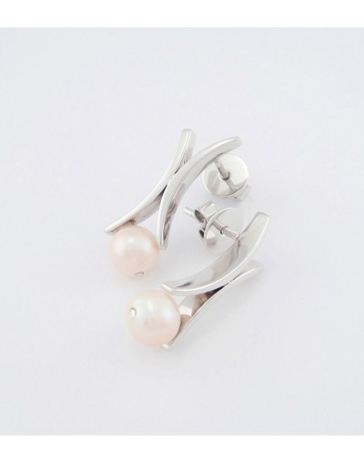 Aretes en Plata Ley 950 con Perlas Naturales de Cultivo