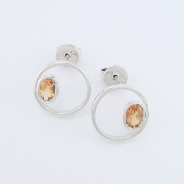 Pendientes en Plata ley  950 con Topacios