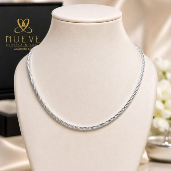 Cadena Tejido Trenza en Plata Ley 925