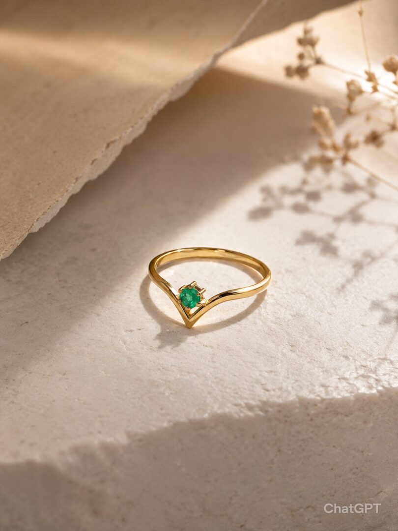 Anillo en Oro 18 kt con Esmeralda Colombiana