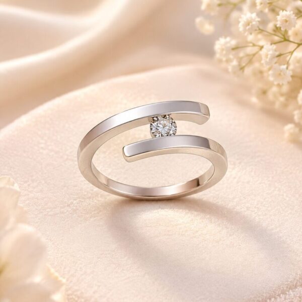 Anillo Oro Blanco con 18 kt con Diamante