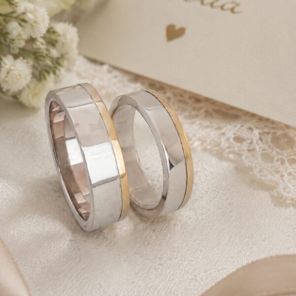 Argollas de Matrimonio Oro 18K y Plata Ley 950